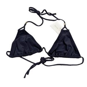 Heidi Klein Womens Size XS Navy Cannes Double String Triangle Bikini Top